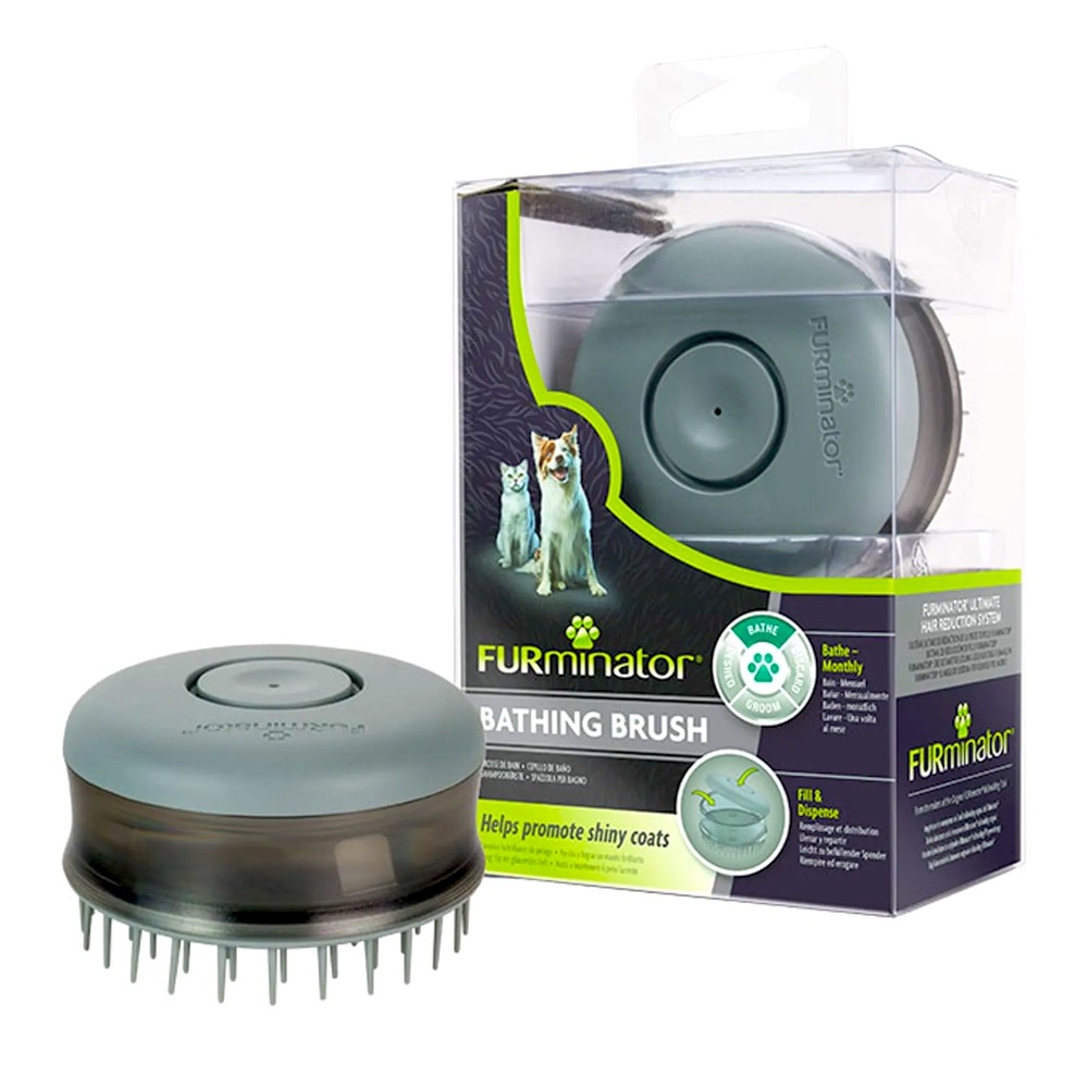 NWT FURminator Bathing Brush for Dogs & Cats - Pet Grooming Tool & Shampooer